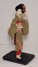Vintage Japanese Doll On Stand Kimono Collectible Japan Made picture