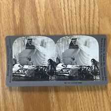 Antique Stereoscope Card Guardian Angel Watches Over Young Girl 1901 Stereograph picture