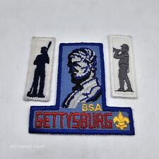 BSA Gettysburg Trail Patch Boy Scouts 3pc Set Red White Blue picture