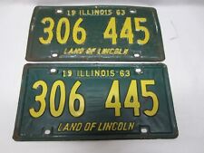 Pair of 1963 Illinois License Plates 