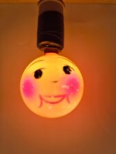 Vintage Round Orange 2-Sided Smiling Moon  Light Bulb (#3), 120V C7 ***WORKS**** picture