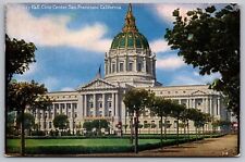 California San Francisco City Hall Civic Center American Flag Vintage Postcard picture
