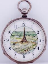Antique French  Silver  Pocket Watch World Fair Exposition c1900 Perfect Working picture