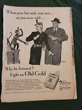 VTG 1946 Original Magazine Ad Old Gold Cigarettes BW IRRITATED When Your Hat picture