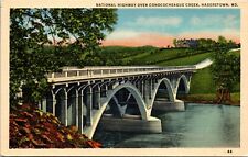 National Highway Over Conococheague Creek Hagerstown Maryland MD Postcard L66 picture