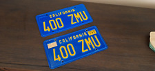 Vintage California License Plates  Matched Pair Blue & Yellow NICE picture