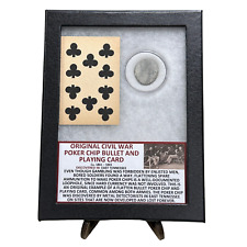 Original Civil War Poker Chip Bullet & Playing Card picture