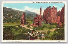 Pikes Peak Colorado CO Indian Ceremonies in Garden of the Gods Postcard picture