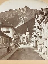 Chamonix Switzerland Aiguille Rouges Mountains Antique Stereoview SV Photo picture
