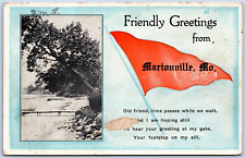 Banner Greetings Landscape View Marionville Missouri MO UNP DB Postcard B15 picture