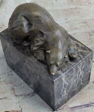 Signed Original Milo Polar Bear Bronze Sculpture Marble Base Figurine Figure Art picture