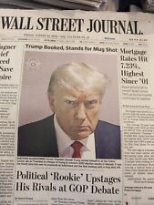 The Wall Street Journal Friday August 25 2023. Trump Is Booked And Stops For Mug picture
