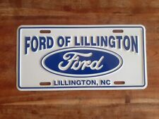 VINTAGE Ford Dealership License Plate Ford of LILLINGTON NC Metal North Carolina picture
