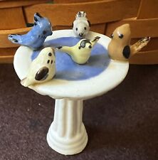 Vintage Hagen Renaker Miniature Bird Bath  Figurine with 5 birds  picture