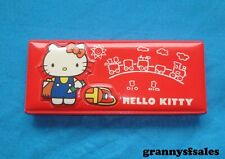 Used Vintage 1976 Sanrio Hello Kitty in Red Background Pencil Case Made in Japan picture