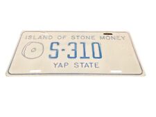 RARE Yap State License Plate S-310 Land Of Stone Money Micronesia Very Nice Cond picture