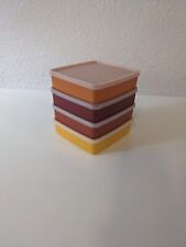 Vtg Tupperware Sandwich Storage Containers w/Lids 670 Harvest Colors Set of 4 picture