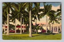 Lake Worth FL-Florida, Residences On Lakeside Drive, Vintage c1955 Postcard picture