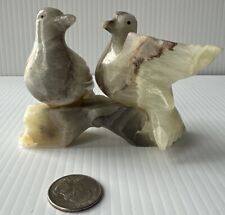 Carved Agate Birds Perched on Base  10.9 oz R207 picture