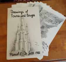 Drawings Tours & Bruges Manuel E. De León Artist, 1982 Set 10 prints Notre Dame picture