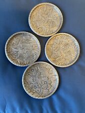 4 Vtg 1940s Hand Forged Everlast Aluminum Metal Coasters picture