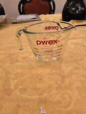 Vintage Pyrex One Cup Glass Measuring Cup Metric Ounces ,Red Letters Made in USA picture