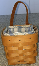 Longaberger Small Wall Hanging Chive Booking Basket w/ Plastic Protector & Liner picture