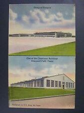 Sheppard Field Texas Hangars Classroom Army Air Corps Linen Postcard 1930s-40s picture