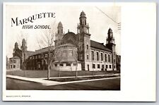 Marquette Michigan~Marquette High School Building~c1905 B&W Postcard picture