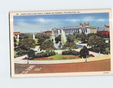Postcard Logan Circle & Public Library on Parkway Philadelphia Pennsylvania USA picture