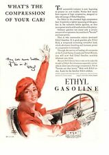 1929 Ethyl Gasoline New York Woman Driving Gloves Clark Agnew Art Color Print Ad picture