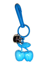 Vintage 1980s Plastic Charm Blue Cherries for 80s Charms Necklace Clip On Retro picture