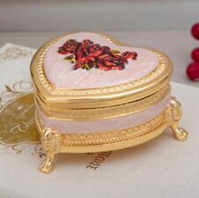 SANKYO GOLD TIN ALLOY RED HEART SHAPE MUSIC BOX :   ♫  A WHOLE NEW WORLD   ♫ picture