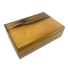 VTG Wooden Jewelry Box Handmade Lined Classic Organic Modern Miniamlism picture