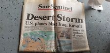 Fort Lauderdale News Sun Sentinel Desert Storm Headline January 17 1991-RARE picture