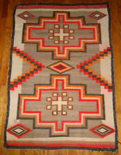 Vintage Navajo Rug Diamonds and Crosses /5 color / Repairs picture
