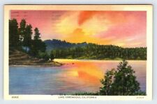 Sunset Lake Arrowhead California Vintage Linen Postcard AF522 picture
