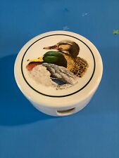 Vintage 1987 Roger Bucklin Set Of 6 Duck Coasters And Holder picture