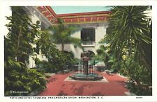 View of Patio And Aztec Fountain, Pan American Union, Washington, DC Postcard picture