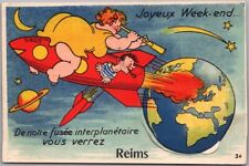 Vintage REIMS, France Greetings Postcard 