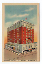 Linen Postcard, George Washington Hotel, Washington, Pa., Pennsylvania picture
