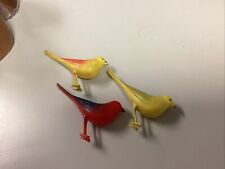 Lot Of 3 Vintage Plastic Birds Different Designs Cake Toppers Craft Pieces picture
