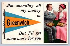 J99/ Greenwich Ohio Postcard c1910 Pennant Spending All My Money 322 picture