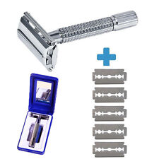 Men’s Traditional Classic Double Edge Chrome Shaving Safety Razor + 5 Blades picture