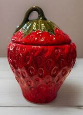 Vintage Ceramic Strawberry Cookie Jar Large 11