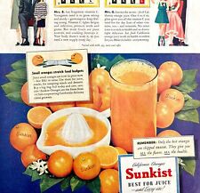 Sunkist California Oranges 1948 Advertisement Orange Juice Beverage DWHH4 picture