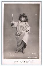 Mountainview CA Postcard RPPC Photo Little Girl With Candle Off To Bed c1910's picture