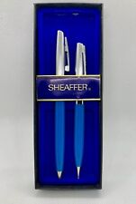 Vintage SHEAFFER Ball Point Pen & Mechanical Pencil Set. Blue. New In Box. picture
