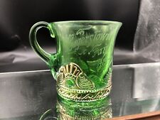 Antique EAPG Pattern Glass Green  Souvenir Cup Hagerstown Maryland MD. 1919 Fair picture