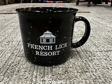 FRENCH LICK IN RESORT CASINO BLACK WHITE PORCELAIN COFFEE L MUG CUP CAMFIRE NEW picture